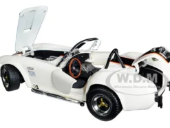 1964 Shelby Cobra 427 S/C Roadster Cream Black Orange Stripes 1/18 Diecast Model Car Road Signature 92058