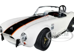 1964 Shelby Cobra 427 S/C Roadster Cream Black Orange Stripes 1/18 Diecast Model Car Road Signature 92058
