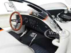 1964 Shelby Cobra 427 S/C Roadster Cream Black Orange Stripes 1/18 Diecast Model Car Road Signature 92058