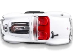 1964 Shelby Cobra #98 White Red Interior 1/64 Diecast Model Car Muscle Machines 15551