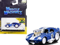 1965 Shelby Daytona Coupe #13 Blue Metallic with White Stripes 1/64 Diecast Model Car Muscle Machines 15552bl