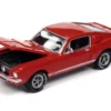 1967 Shelby GT-350 Red with White Side Stripes "Mecum Auctions" "Pop Culture" 2024 Release 2 1/64 Diecast Model Car by Johnny Lightning