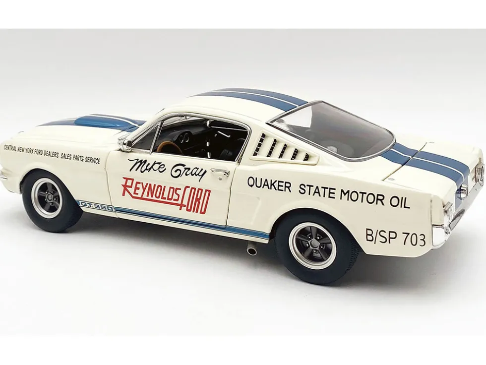 1965 Shelby GT350 "Reynolds Ford" White with Blue Stripes Limited Edition to 204 pieces Worldwide 1/18 Diecast Model Car by ACME