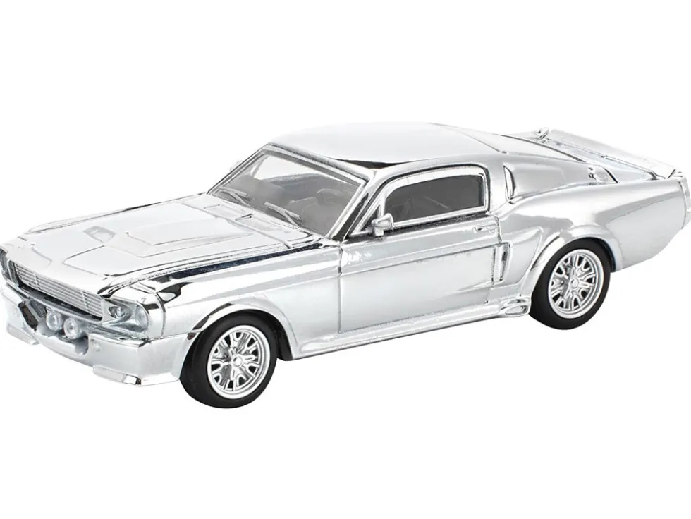 Shelby Mustang GT500 Silver Chrome 1/64 Diecast Model Car by Pop Race