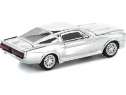 Shelby Mustang GT500 Silver Chrome 1/64 Diecast Model Car by Pop Race