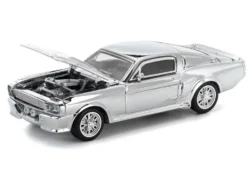 Shelby Mustang GT500 Silver Chrome 1/64 Diecast Model Car by Pop Race