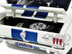 1966 Shelby Mustang GT 350 White with Blue Stripes 1/18 Diecast Car Model Shelby Collectibles SC160