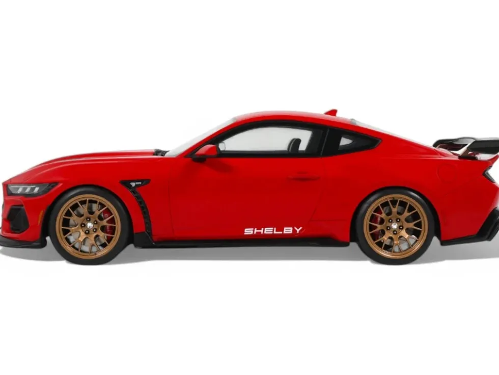 2025 Shelby Mustang Supersnake Race Red with White Stripes 1/18 Model Car by GT Spirit