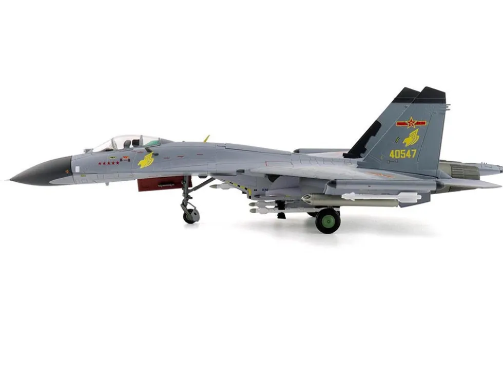Shenyang J-11A Fighter Aircraft "40547, Golden Helmet" (2014) People's Liberation Army Air Force with 1/8 Scale Golden Helmet "Air Power Series" 1/72 Diecast Model by Hobby Master