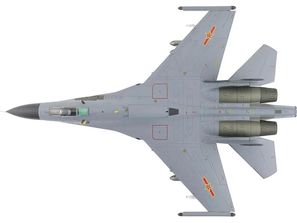 Shenyang J-11A Fighter Aircraft "40547, Golden Helmet" (2014) People's Liberation Army Air Force with 1/8 Scale Golden Helmet "Air Power Series" 1/72 Diecast Model by Hobby Master