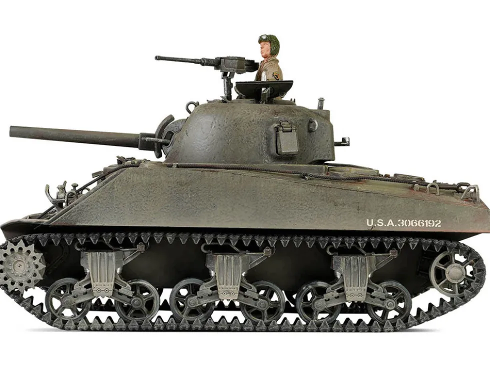 Sherman M4 75 Medium Tank U.S. 753th Tank Battalion Gustav Line Italy 1944 Engine Plus Series 1/32 Diecast Model Metal Proud MP-912101A