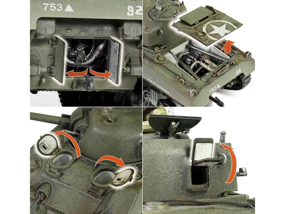 Sherman M4 75 Medium Tank U.S. 753th Tank Battalion Gustav Line Italy 1944 Engine Plus Series 1/32 Diecast Model Metal Proud MP-912101A