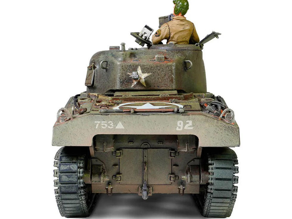 Sherman M4 75 Medium Tank U.S. 753th Tank Battalion Gustav Line Italy 1944 Engine Plus Series 1/32 Diecast Model Metal Proud MP-912101A