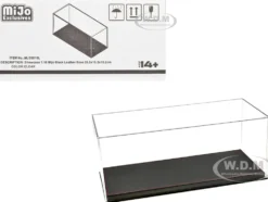 Showcase Acrylic Display Case with Black Synthetic Leather Base Mijo Exclusives 1/18 Scale Models MJ35015L