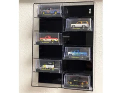 Showcase 12 Car Display Case Wall Mount Black Back Panel Extra Space Mijo Exclusives 1/64 Scale Models MJ10012BK