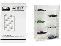 Showcase 12 Car Display Case Wall Mount White Back Panel Mijo Exclusives 1/64 Scale Models MJ08012WH
