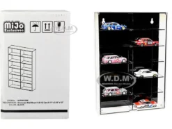 Showcase 12 Car Display Case Wall Mount Black Back Panel Mijo Exclusives 1/64 Scale Models MJ08012BK