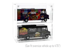 Showcase 2 Cars Desk Top Display Case with Cover "Mijo Exclusives" for 1/64 Scale Models