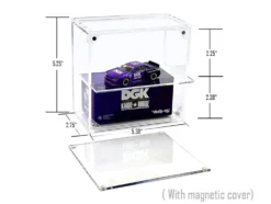 Showcase 2 Cars Desk Top Display Case with Cover "Mijo Exclusives" for 1/64 Scale Models