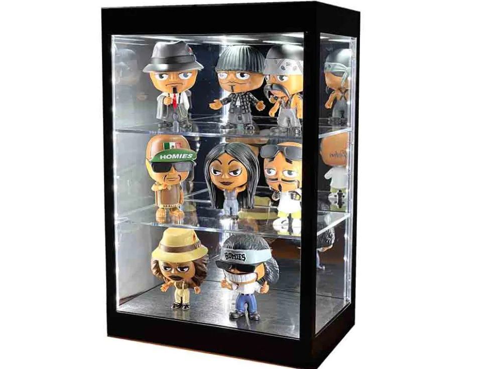 Showcase 3 Tier Display Case with Mirror Back Panel and LED Lights for 1/64-1/18 Scale Models