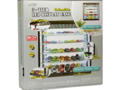 Showcase Wall Mount 5 Tier Display Case White with White Back Panel Mijo Exclusives for 1/64-1/43 Scale Models MJ8850W