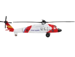 Sikorsky HH 60J Jayhawk Helicopter White and Red United States Coast Guard with Runway Section Diecast Model Runway24 RW075