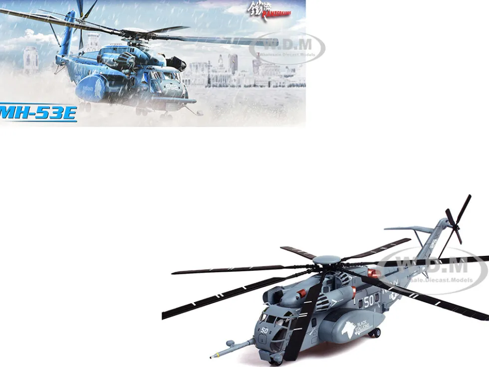 Sikorsky MH-53E Sea Dragon Helicopter "United States Navy, Black Stallions, Tail Number 50" Light Gray 1/72 Diecast Model by Panzerkampf