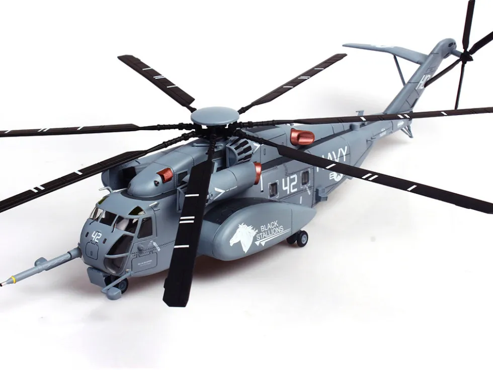 Sikorsky MH-53E Sea Dragon Helicopter "United States Navy, Black Stallions, Tail Number 42" Light Gray 1/72 Diecast Model by Panzerkampf