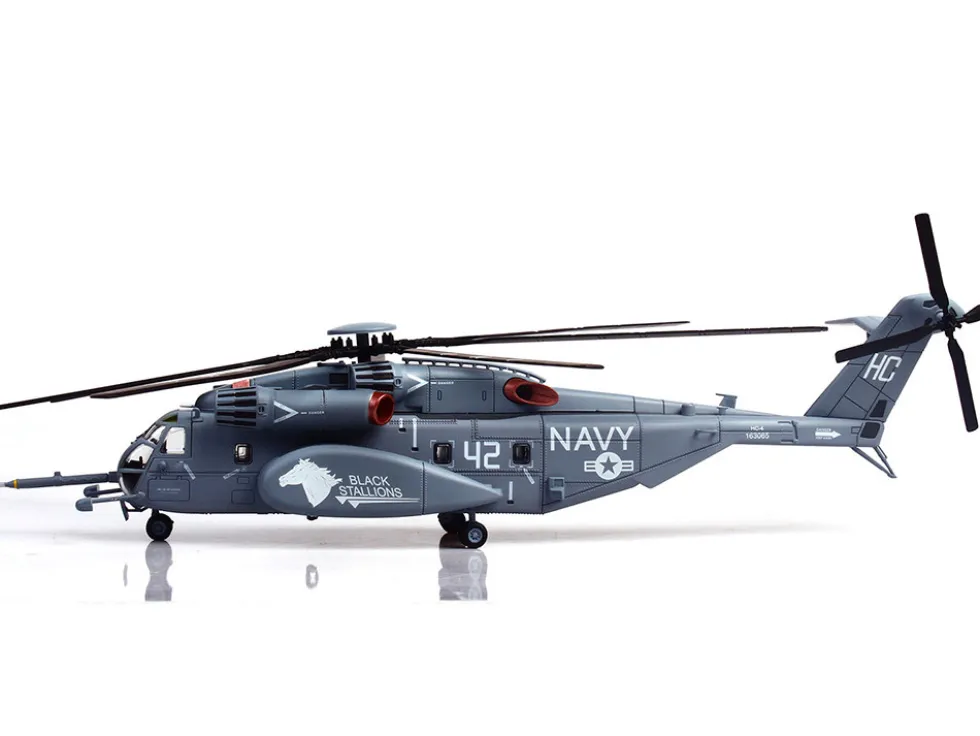 Sikorsky MH-53E Sea Dragon Helicopter "United States Navy, Black Stallions, Tail Number 42" Light Gray 1/72 Diecast Model by Panzerkampf
