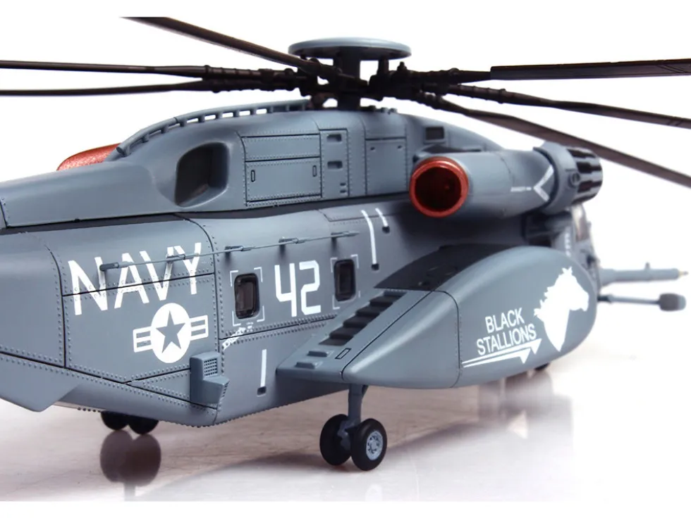 Sikorsky MH-53E Sea Dragon Helicopter "United States Navy, Black Stallions, Tail Number 42" Light Gray 1/72 Diecast Model by Panzerkampf