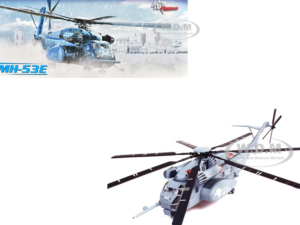 Sikorsky MH-53E Sea Dragon Helicopter "United States Navy, Black Stallions, Tail Number 40" Light Gray 1/72 Diecast Model by Panzerkampf