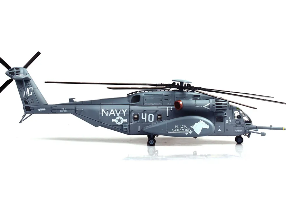 Sikorsky MH-53E Sea Dragon Helicopter "United States Navy, Black Stallions, Tail Number 40" Light Gray 1/72 Diecast Model by Panzerkampf