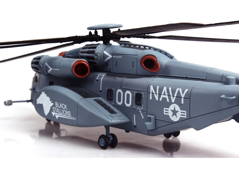 Sikorsky MH-53E Sea Dragon Helicopter "United States Navy, Black Stallions, Tail Number 00" Light Gray 1/72 Diecast Model by Panzerkampf
