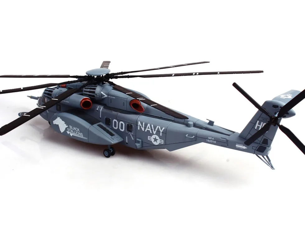 Sikorsky MH-53E Sea Dragon Helicopter "United States Navy, Black Stallions, Tail Number 00" Light Gray 1/72 Diecast Model by Panzerkampf