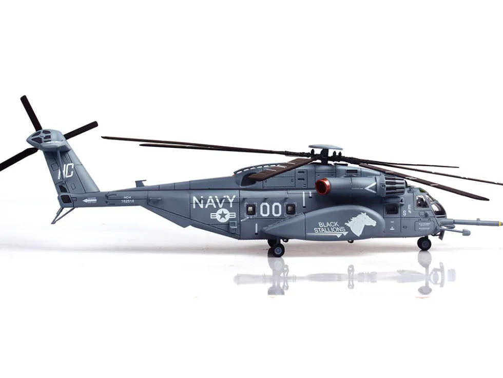 Sikorsky MH-53E Sea Dragon Helicopter "United States Navy, Black Stallions, Tail Number 00" Light Gray 1/72 Diecast Model by Panzerkampf
