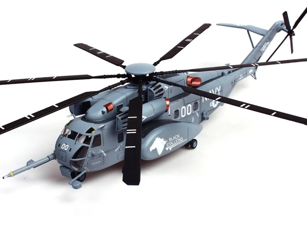 Sikorsky MH-53E Sea Dragon Helicopter "United States Navy, Black Stallions, Tail Number 00" Light Gray 1/72 Diecast Model by Panzerkampf