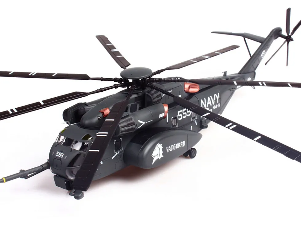 Sikorsky MH-53E Sea Dragon Helicopter "United States Navy, Vanguard, Tail Number 555" Dark Gray 1/72 Diecast Model by Panzerkampf