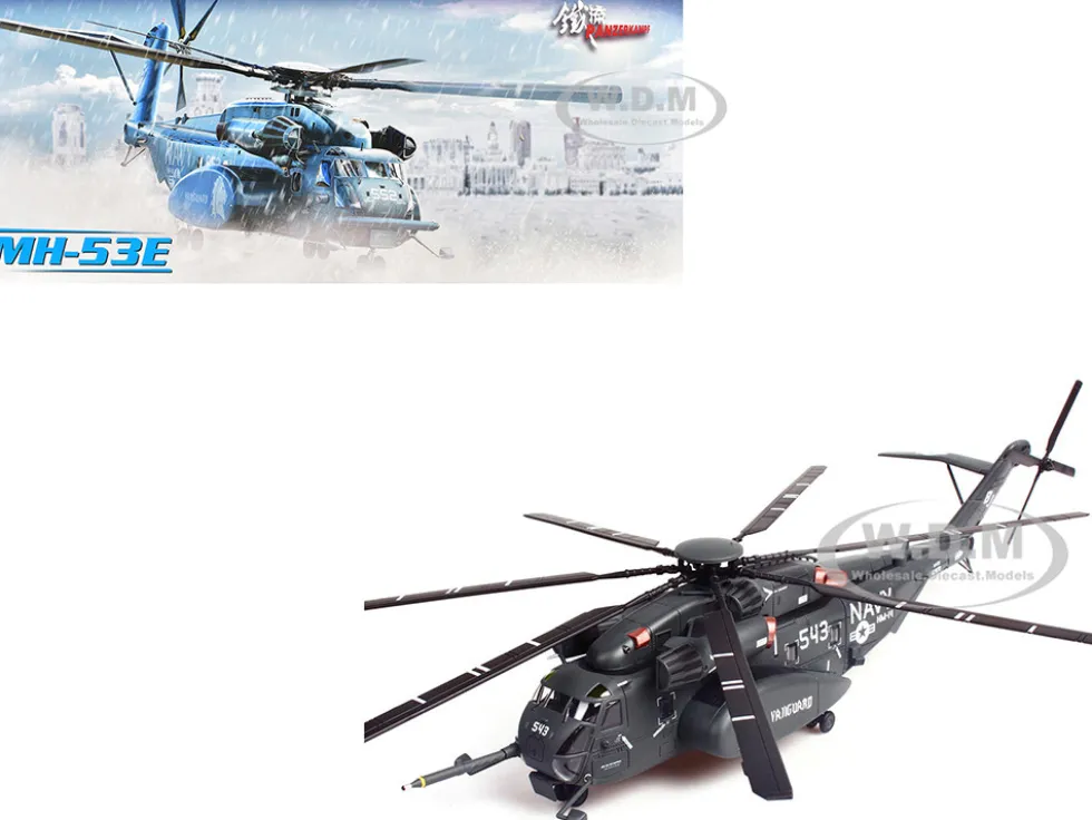 Sikorsky MH-53E Sea Dragon Helicopter "United States Navy, Vanguard, Tail Number 543" Dark Gray 1/72 Diecast Model by Panzerkampf
