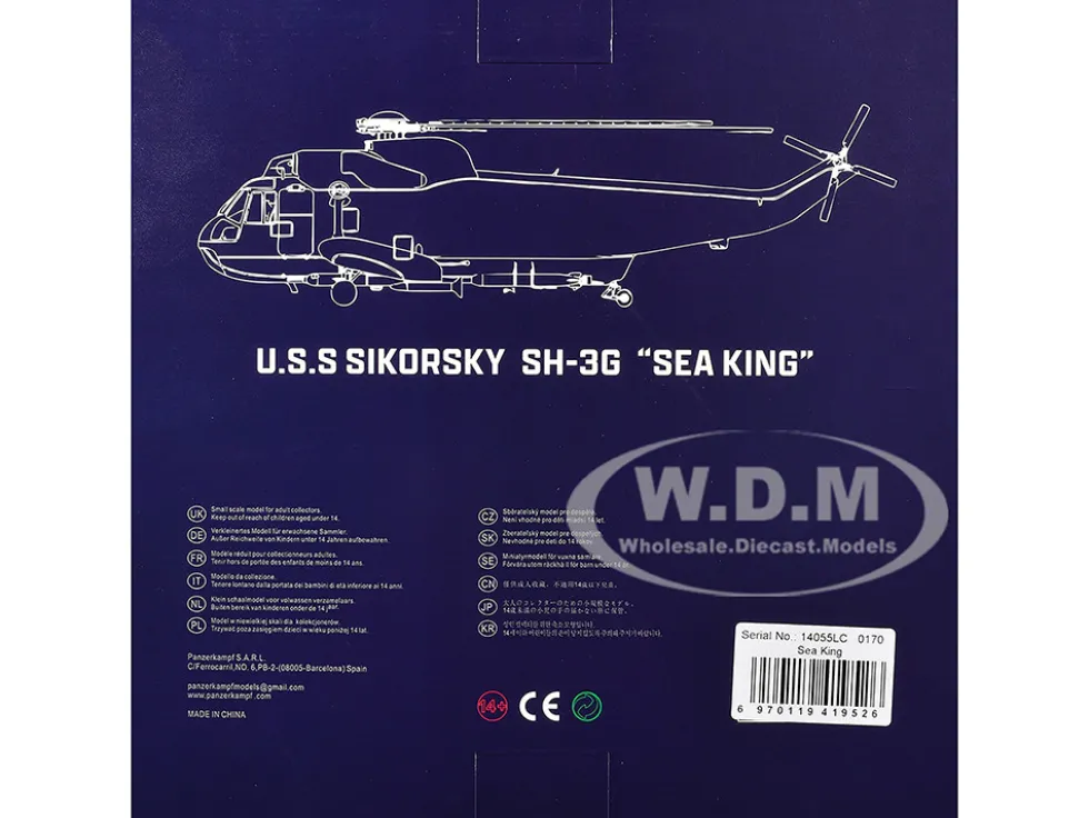 Sikorsky SH-3G Sea King Helicopter "149925/UA 26, Fleet Composite Squadron 1, Blue Alii, NAS Barbers Point, Hawaii" (1970s) United States Navy 1/72 Diecast Model by Legion