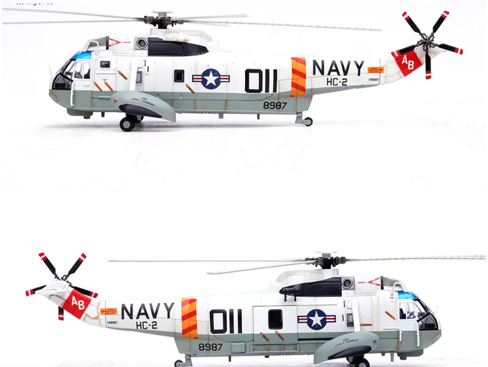 Sikorsky SH-3G Sea King Helicopter "148987/AB 011, Helicopter Combat Support Squadron 2, Fleet Angels, USS John F Kennedy (CVA-67)" (1970s) United States Navy 1/72 Diecast Model by Legion