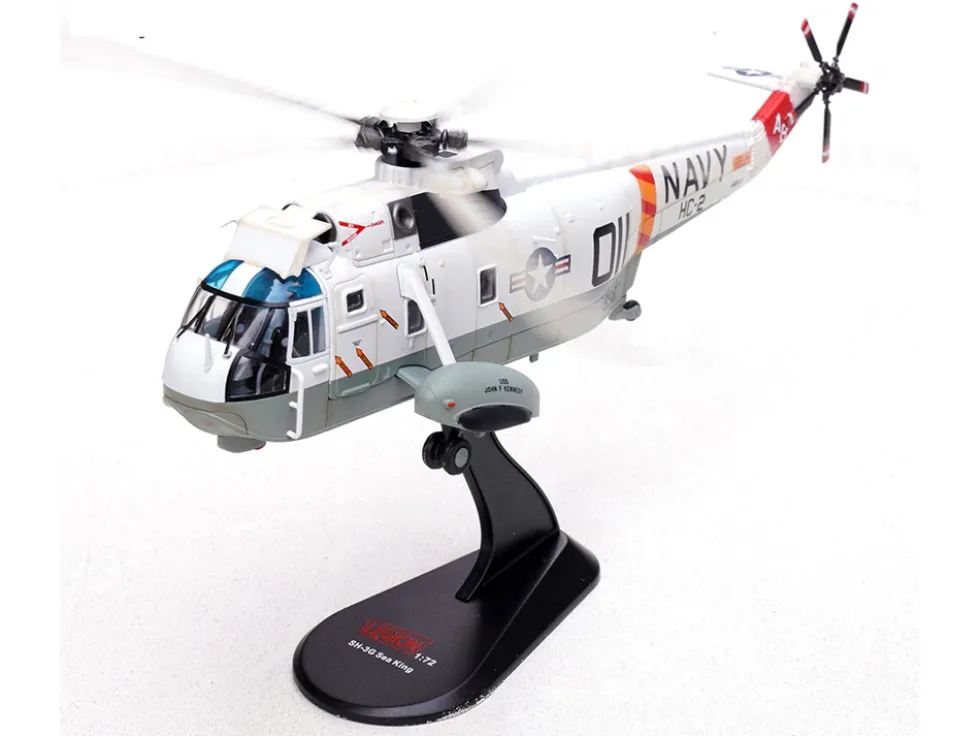 Sikorsky SH-3G Sea King Helicopter "148987/AB 011, Helicopter Combat Support Squadron 2, Fleet Angels, USS John F Kennedy (CVA-67)" (1970s) United States Navy 1/72 Diecast Model by Legion
