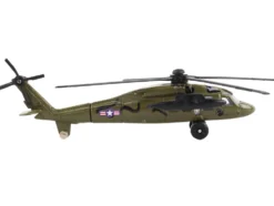 Sikorsky UH 60 Black Hawk Helicopter Olive Drab United States Army with Runway Section Diecast Model Runway24 RW060
