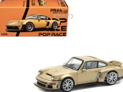 Singer DLS Turbo Gold Metallic 1/64 Diecast Model Car by Pop Race