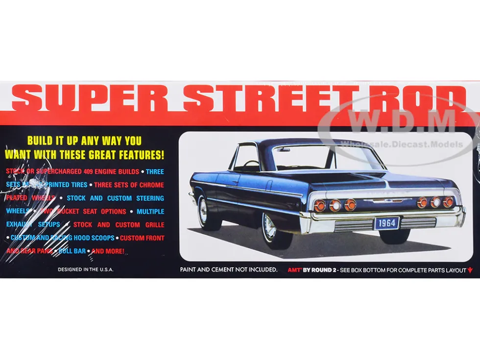 Skill 2 1964 Chevrolet Impala Super Street Rod 3 in 1 Kit 1/25 Scale Model AMT AMT1396