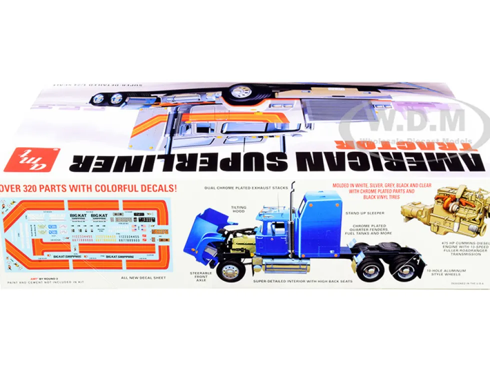 Skill 3 Model Kit American Superliner Semi Tractor 1/24 Scale Model AMT AMT1235