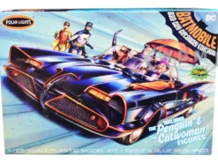 Skill 2 Model Kit 1966 Batmobile Bad Guy Getaway Edition Penguin Catwoman Figures Batman 1966-1968 TV Series 1/25 Scale Model Polar Lights POL998