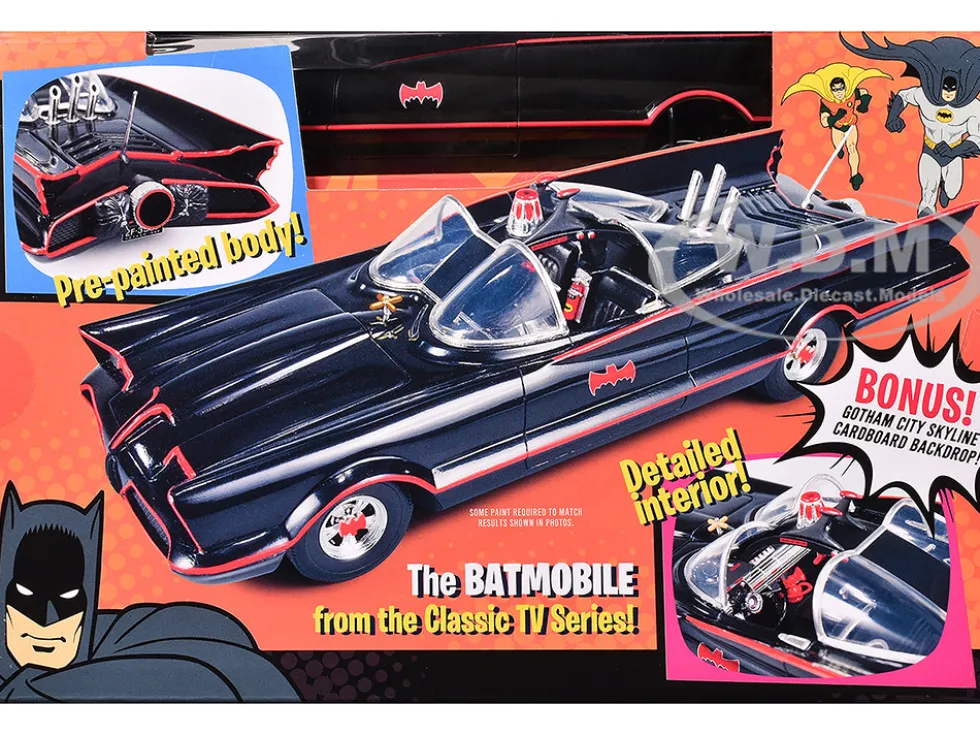 Skill 2 Model Kit Batmobile "Batman" (1966-1968) TV Series 1/25 Scale Model by Polar Lights