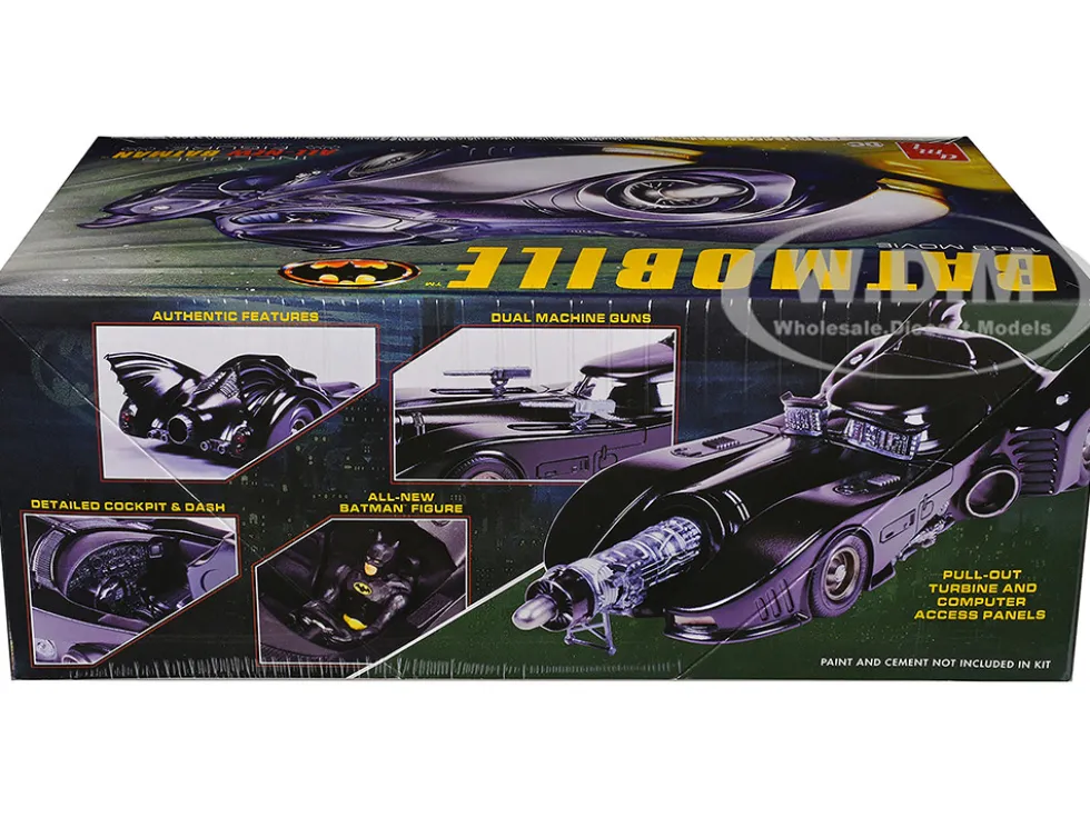 Skill 2 Model Kit Batmobile with Seated Batman Figure "Batman" (1989) Movie 1/25 Scale Model by AMT