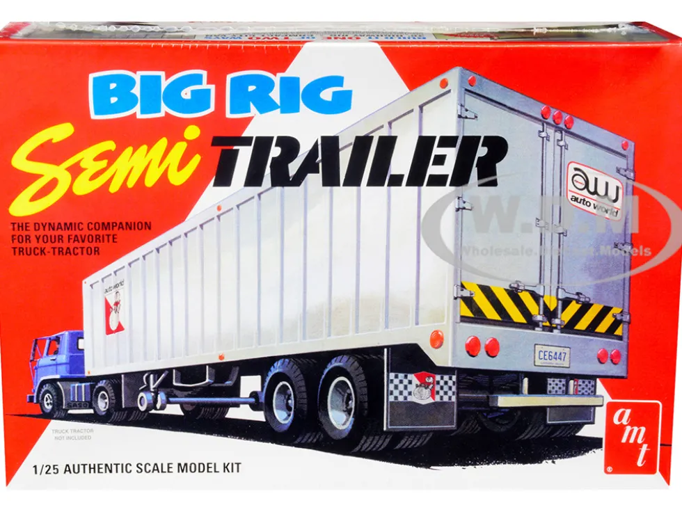 Skill 3 Model Kit Big Rig Semi Trailer 2 Pallets 2-In-1 Kit 1/25 Scale Model AMT AMT1164