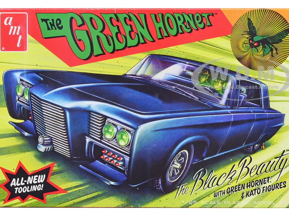 Skill 2 Model Kit Black Beauty The Green Hornet 1966 1967 TV Series with Green Hornet and Kato Figures 1/25 Scale Model AMT AMT1271
